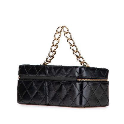 Chanel Matelasse Coco Mark Chain Leather Vanity Bag