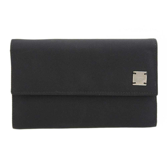 Fendi Logo Tri-Fold Wallet Black