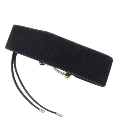 Gucci Suede Wide Belt Black Gold XS