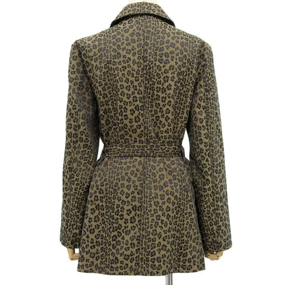 Fendi Leopard Print Jacket Brown 44
