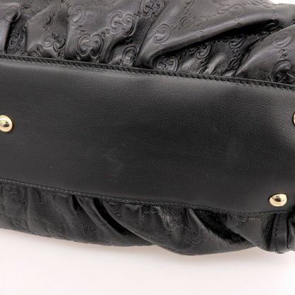 Gucci Leather Boston Handbag Black