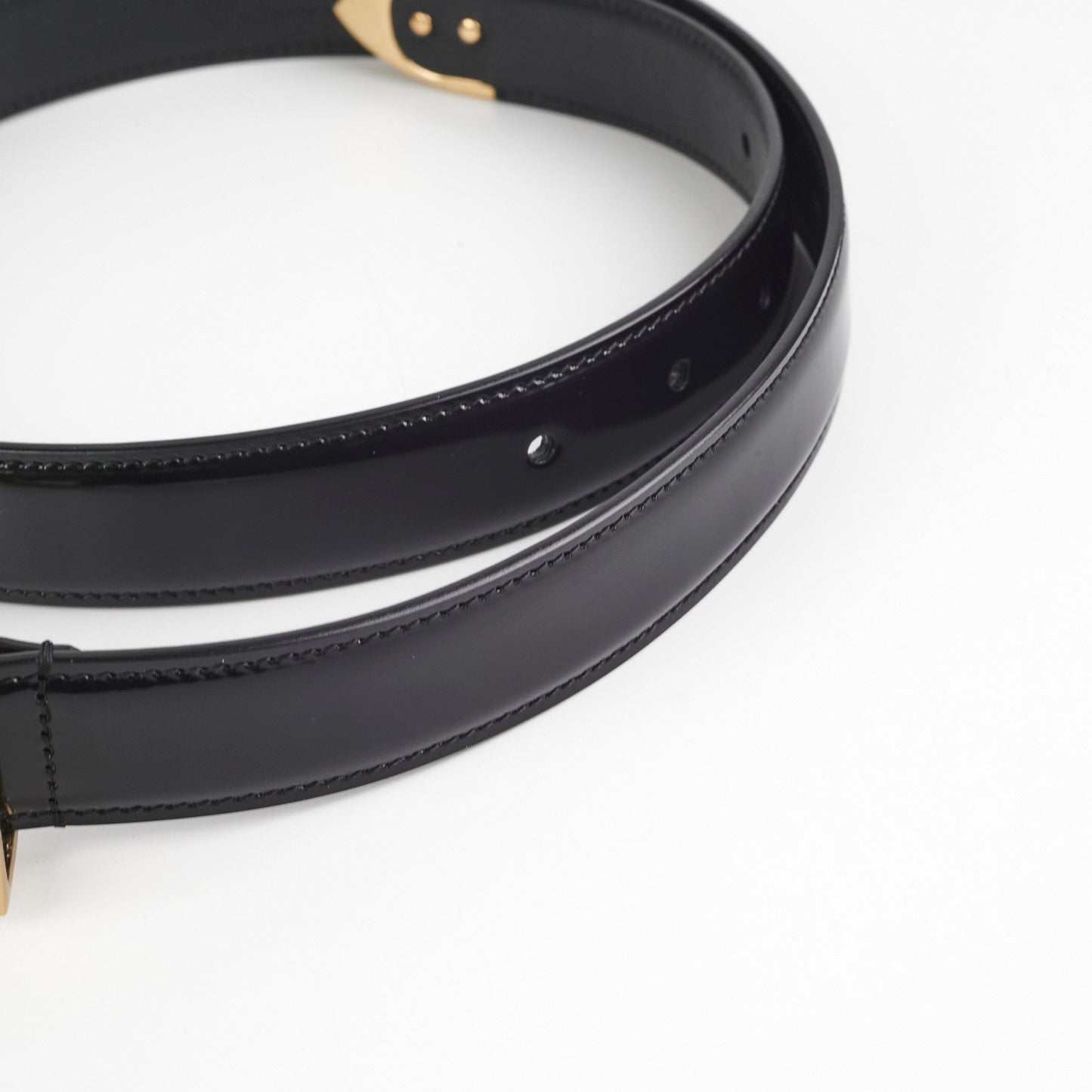 Saint Laurent Folk Buckle Belt In Brushed Leather