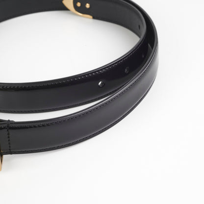 Saint Laurent Folk Buckle Belt In Brushed Leather