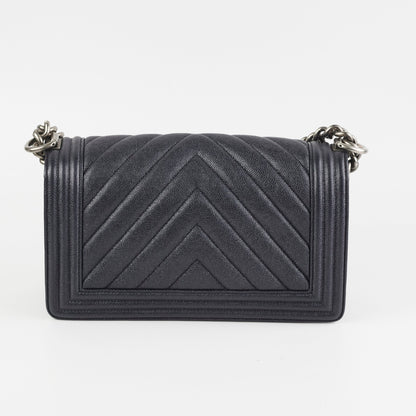 Chanel Old Medium Caviar Boy Black