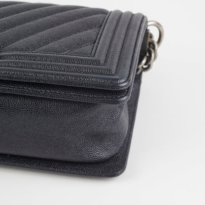 Chanel Old Medium Caviar Boy Black