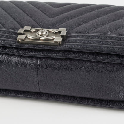 Chanel Old Medium Caviar Boy Black