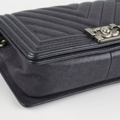 Chanel Old Medium Caviar Boy Black