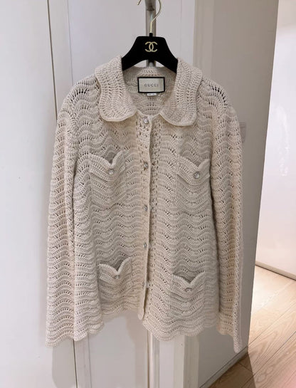 Gucci bright diamond button knitted cardigan