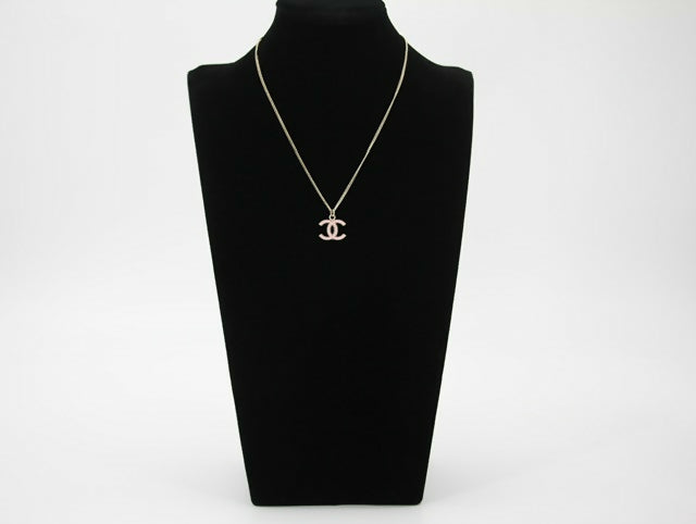 Chanel B11C Enamel Light Pink CC Adjustable Buckle Long Necklace