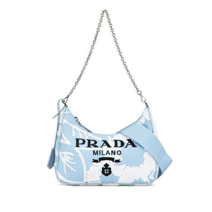 Prada Re-Edition 2000 Embroidery Canvas 2way Bag