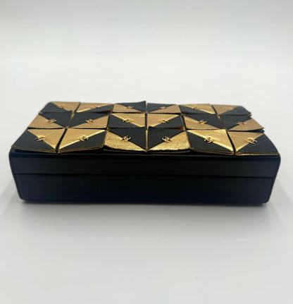 Chanel 19A Paris-New York Egypt Gold & Black Framed Minaudière Clutch Bag