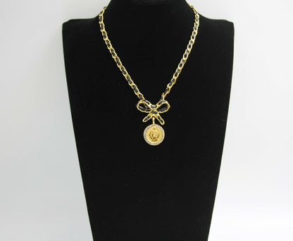 Chanel Vintage 96P Mrs Coco Gold-plated Leather Chain Necklace