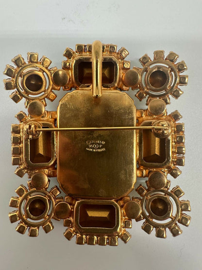 Chanel Vintage 1995P Baroque Gripoix Rhinestone Brooch