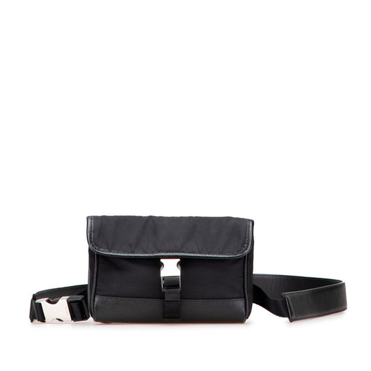 Prada Logo Nylon Leather Waist Bag