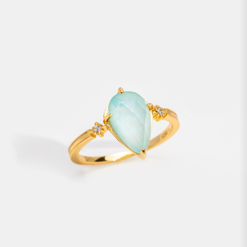 Vintage Amazonite Crystal Ring