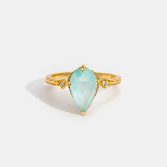 Vintage Amazonite Crystal Ring