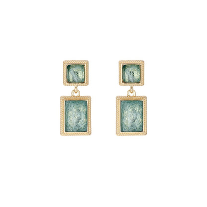 Vintage Emerald Green Drop Earrings