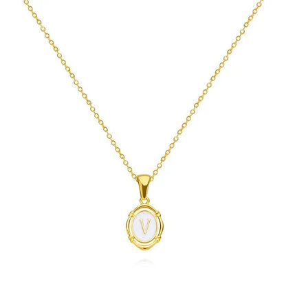 Vintage Gold Letter Necklace