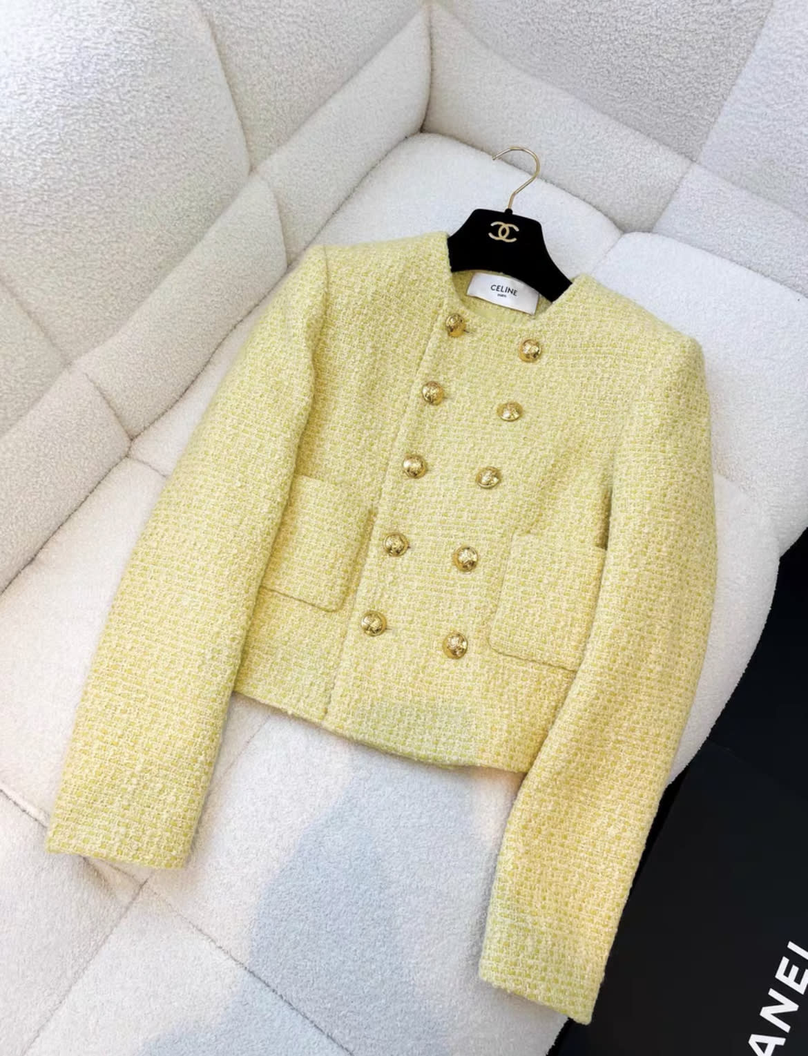Celine yellow gold jacket size 34