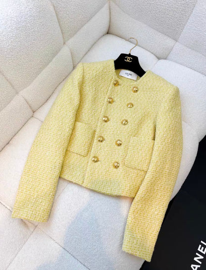 Celine yellow gold jacket size 34