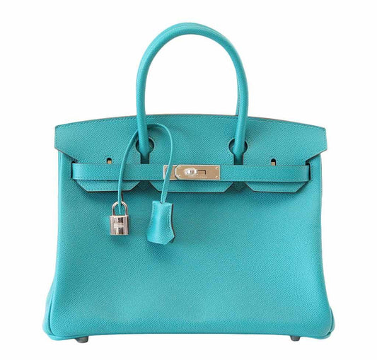 Hermes Birkin 30 Blue Paon Bag