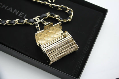 Chanel B21S Metal Handbag Leather Chain Waist Chain 92CM
