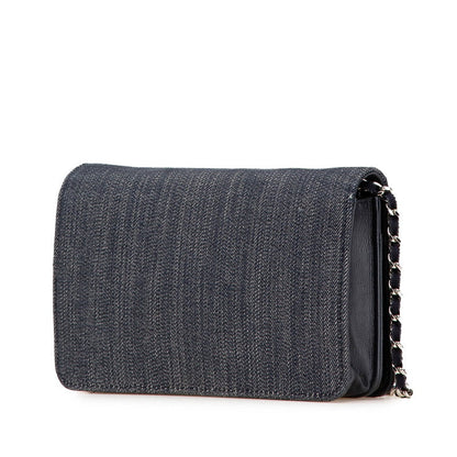Chanel Deauville Denim Chain Wallet Wallet