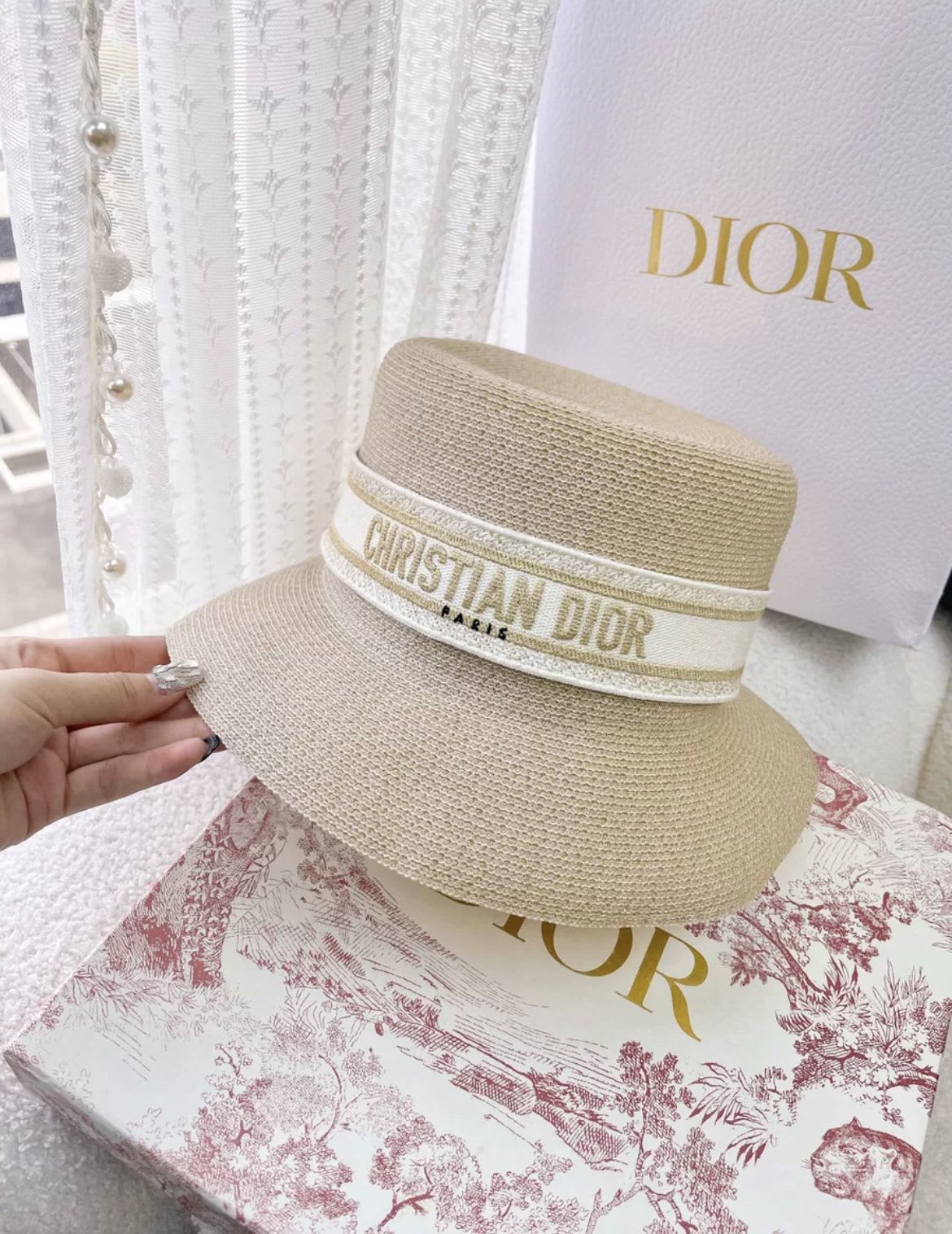 Dior classic woven hat