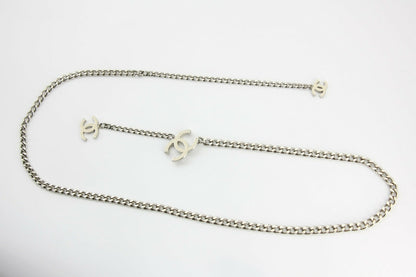 Chanel Vintage 05V Metal White Three CC Waist Chain