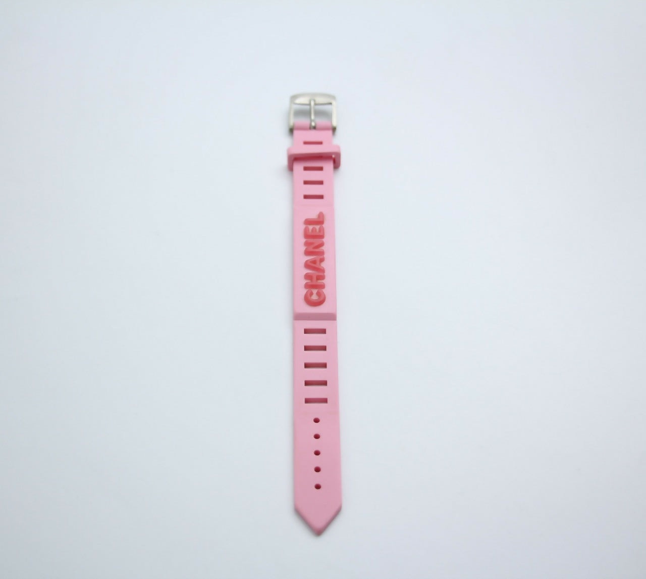 Chanel Vintage 99P Rubber Pink with Peach Wording Bracelet