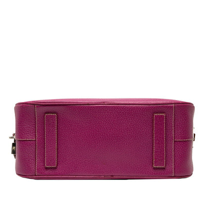 Prada Triangle Logo Leather Handbag
