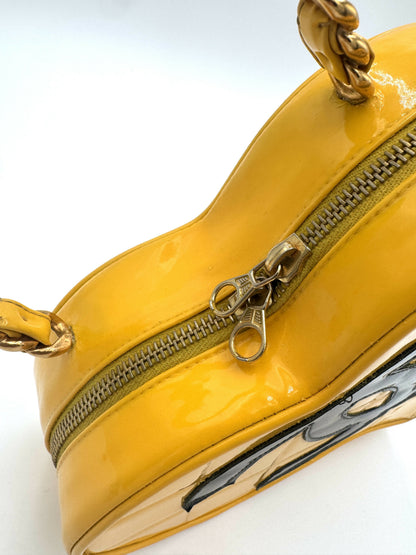 Chanel 1995 Vintage Barbie Yellow Heart Vanity Bag