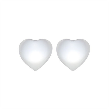 White Opal Heart Earrings