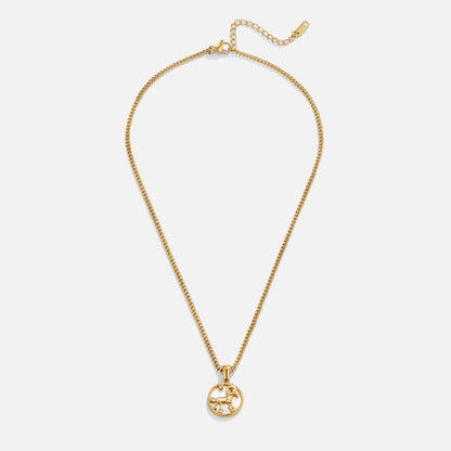 White Shell Zodiac Coin Necklace
