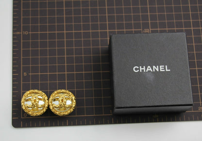 Chanel Vintage 93A Rare Lava Glass Mirror Clip-on Earrings