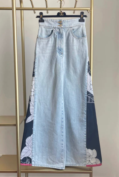 Chanel 2021 early spring 21c denim wide-leg pants fr34
