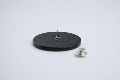 Chanel Vintage 04P Resin Black Disc Dynamic Brooch
