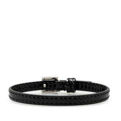 Gucci Square G Line Stone Leather Bracelet