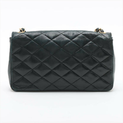 Chanel Vintage Black Navy Lambskin Big Coco Matelasse Flap Shoulder Bag