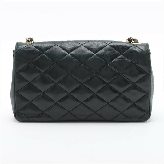 Chanel Vintage Black Navy Lambskin Big Coco Matelasse Flap Shoulder Bag