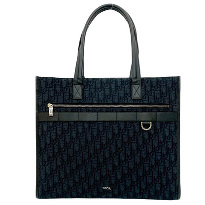 Christian Dior Safari Oblique Canvas Leather Tote Bag