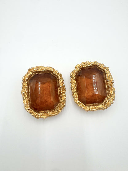 Chanel Vintage 1990 Runway Gripoix Earrings
