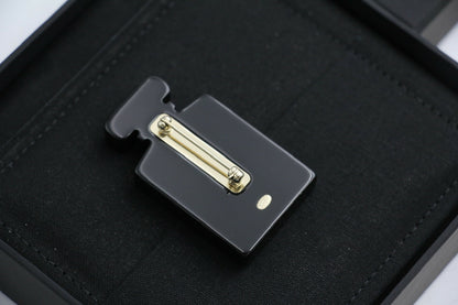 Chanel D18B Black Resin Bubble Perfume Bottle Brooch