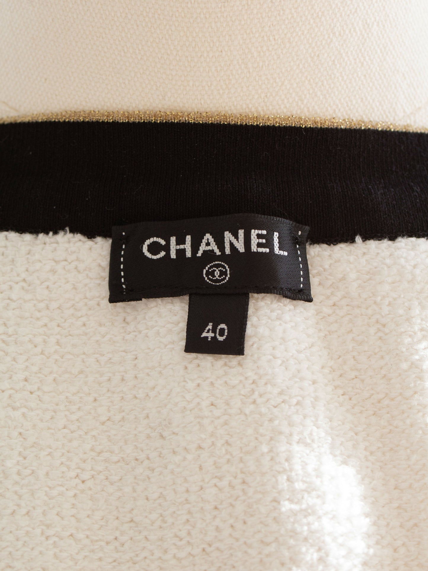 Chanel Cruise 2019 La Pausa White Black Gold Terry 19C Cardigan Jacket