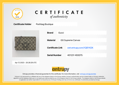 Gucci Dionysus GG Supreme Canvas Chain Wallet Bag
