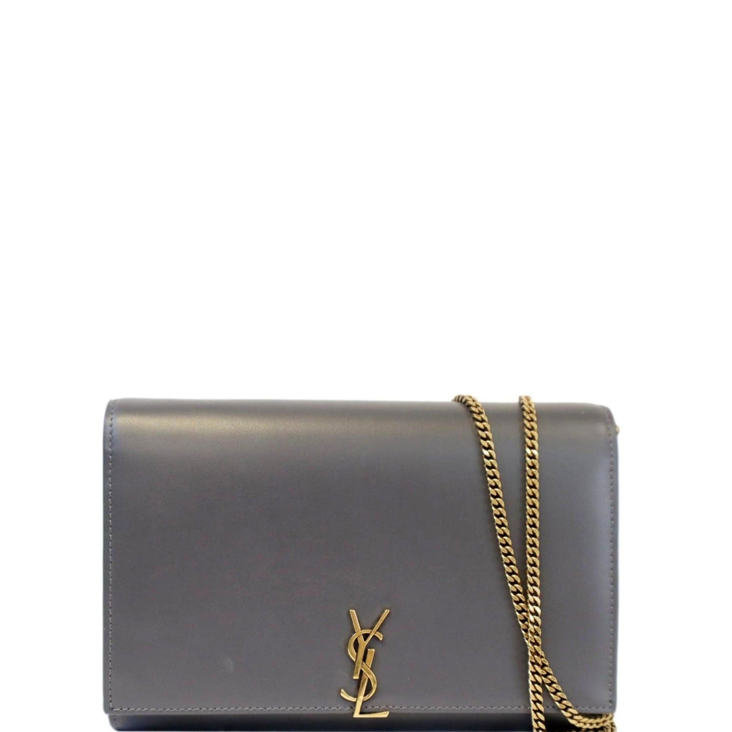 Yves Saint Laurent Flap Leather Shoulder Bag Light Gray- sold