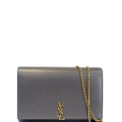 Yves Saint Laurent Flap Leather Shoulder Bag Light Gray- sold