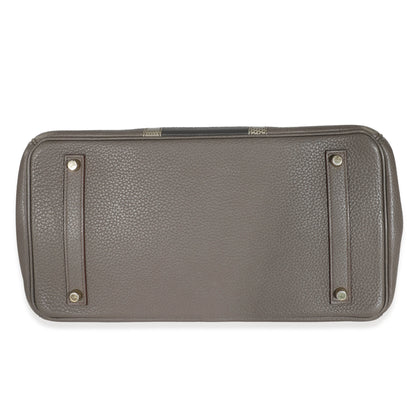 Hermes Birkin 35 Étain Clemence Graphite Gris Fonce Lizard Club