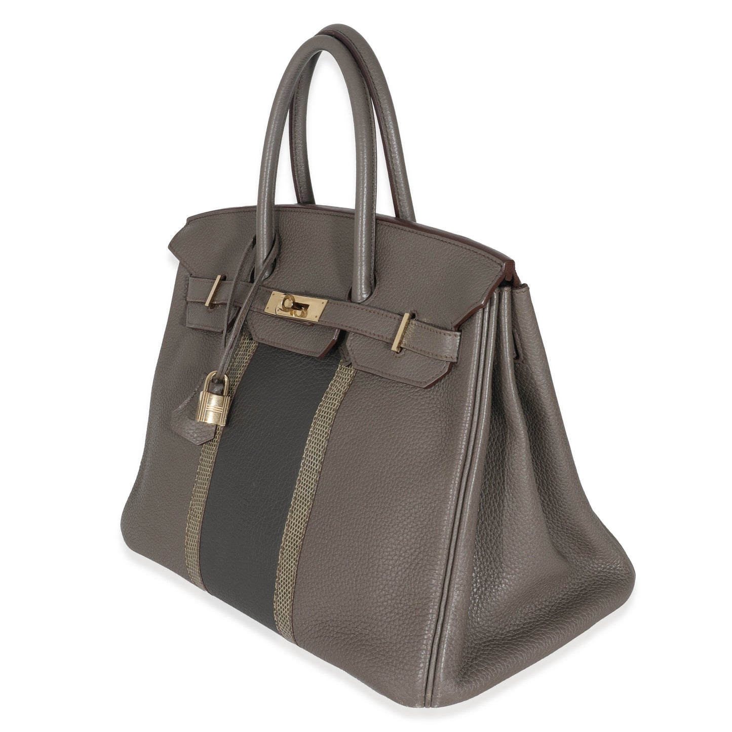 Hermes Birkin 35 Étain Clemence Graphite Gris Fonce Lizard Club