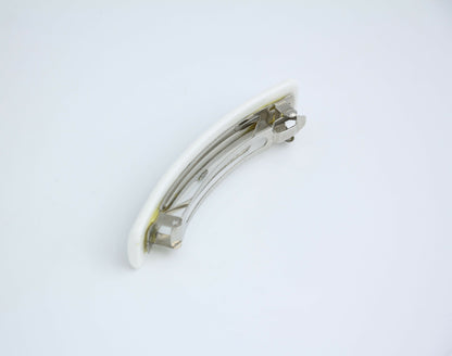 Chanel Vintage 01P Resin Coco Logo White Hairpin